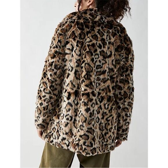 NWT Free People Lola Leopard Blazer / Beige Leopard - Picture 9 of 15